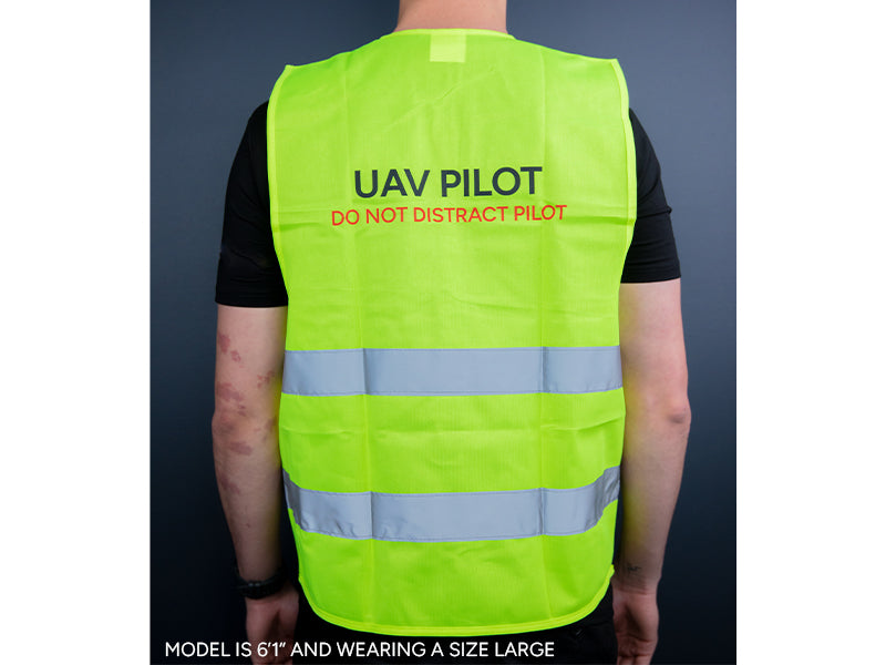 High Visibility UAV Pilot Safety Vest - Reflective Drone Flying Jacket for Day & Night Operations - Perfect for Aerial Photography, Surveying, and Search & Rescue