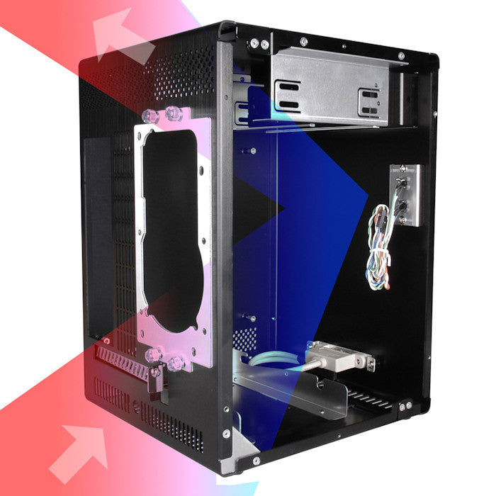 Lian Li PC-Q07 Mini ITX Cube Computer Case - Compact Black Chassis for Small Form Factor Gaming & Home Theater PCs - Perfect for Space-Saving Desktop Builds and HTPC Setups