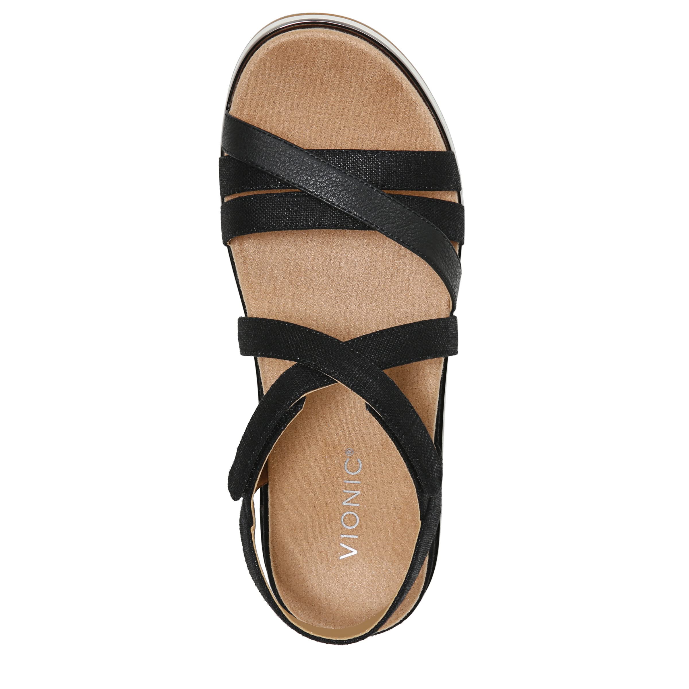 Vionic Women's Kellyn Textile Sandals - Comfortable Orthopedic Arch Support Flip Flops for Plantar Fasciitis Relief | Perfect for Beach, Pool & Summer Walking
