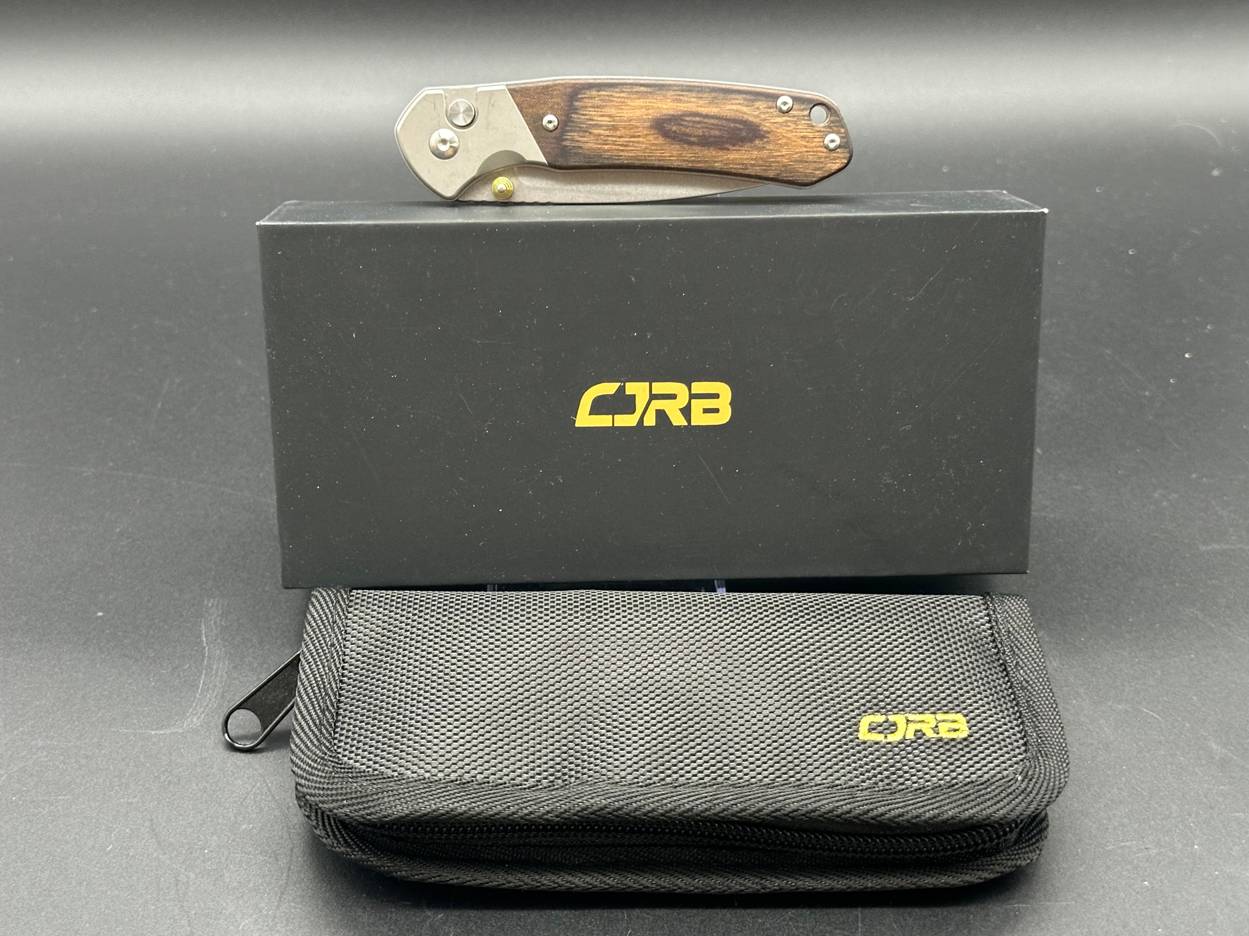 CJRB Pyrite Pocket Knife - Exclusive Pakawood Handle Folding Knife for EDC, Camping & Outdoor Adventures