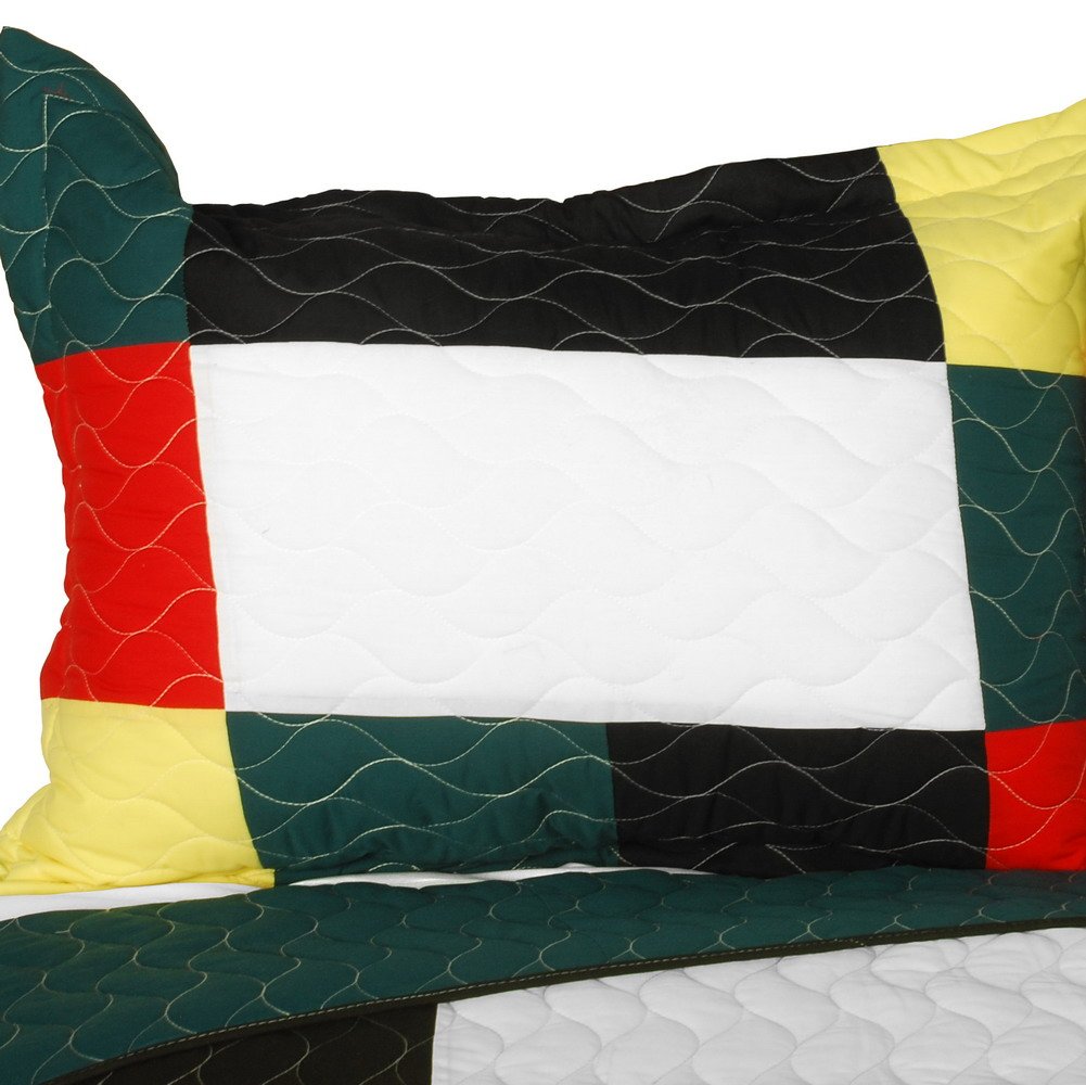 Italianism Vermicelli-Quilted Patchwork Striped Quilt Set Full/Queen Size - Luxury Bedding for Cozy Bedrooms & Guest Rooms