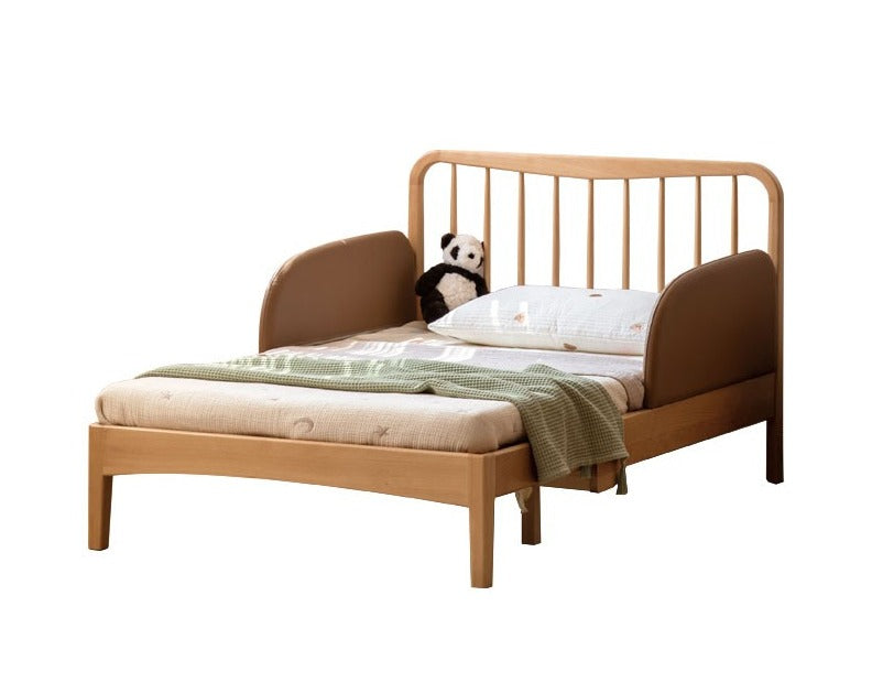Solid Wood Whispering Telescopic Bed - Beech & Oak - Expandable Bed Frame for Small Spaces, Guest Rooms & Kids' Bedrooms