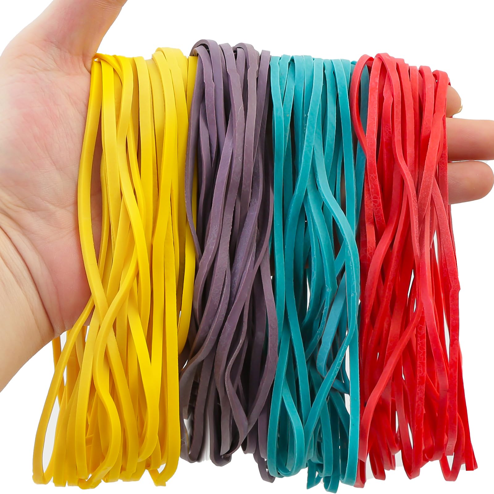 120 Pcs Heavy Duty Rubber Bands - 7 Inch Large Colored Office Elastic Bands for File Folders, Mailing, Bundling & Organizing | Extra Long Durable Rubber Loops for Home, Office & Warehouse Use