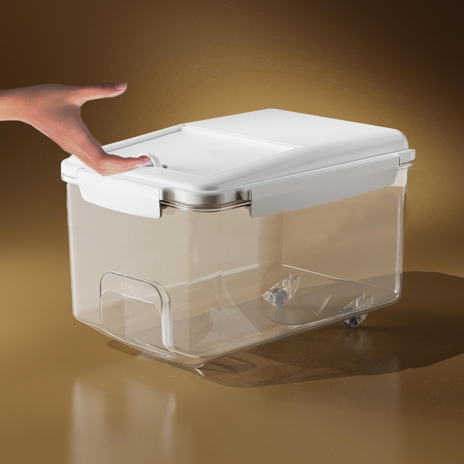 20Lbs Rice Dispenser with Measuring Cup - Airtight Food Storage Container for Kitchen Pantry Organization | Perfect for Rice, Cereal, Flour & Dry Goods Storage (BPA-Free, Space-Saving Design)