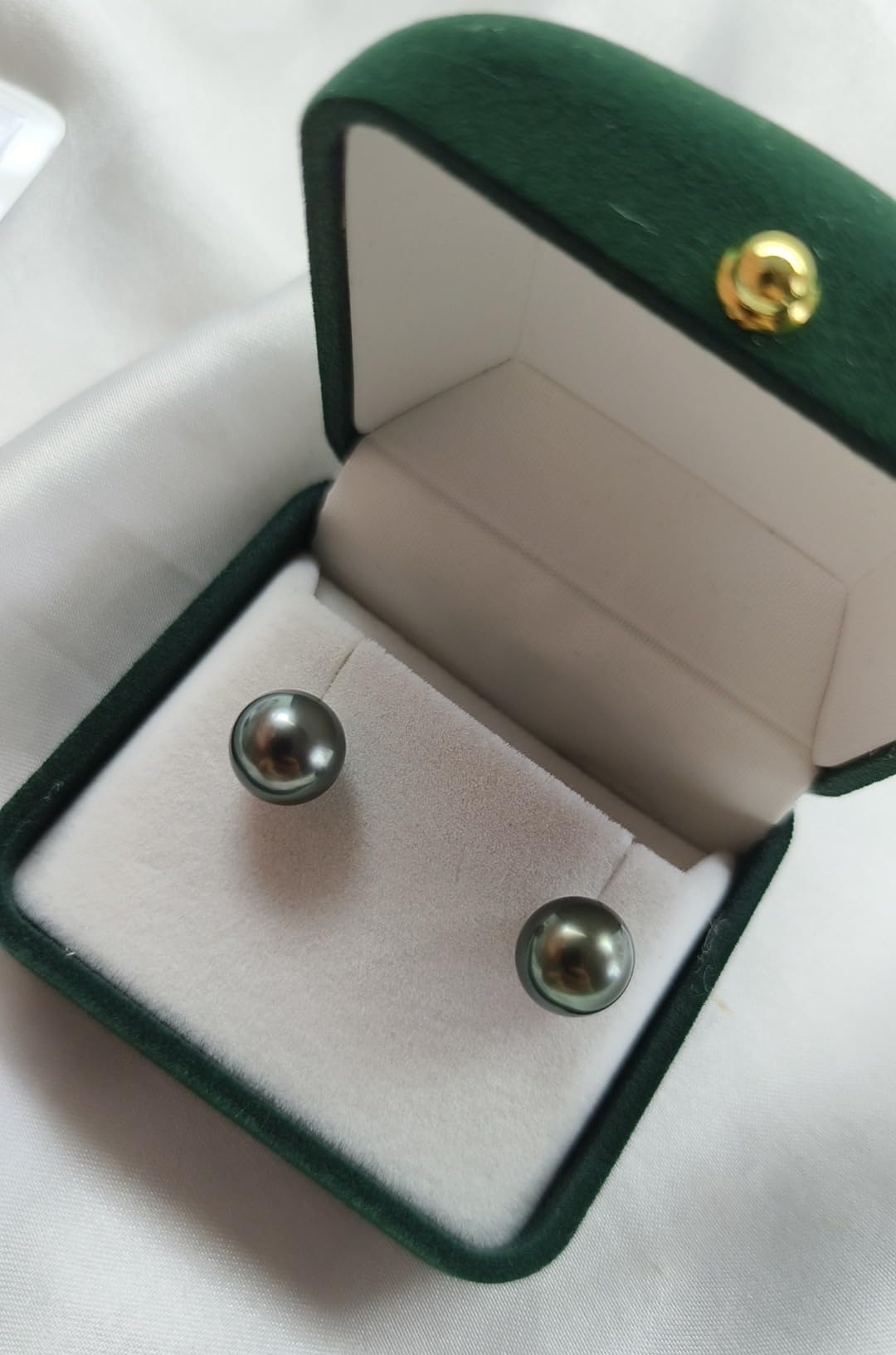 AAAA+ Grade Tahitian Black Pearl Earrings - 925 Silver & 18K Gold Plated Hypoallergenic Cultured Pearl Jewelry for Women | Perfect for Weddings, Parties & Special Occasions