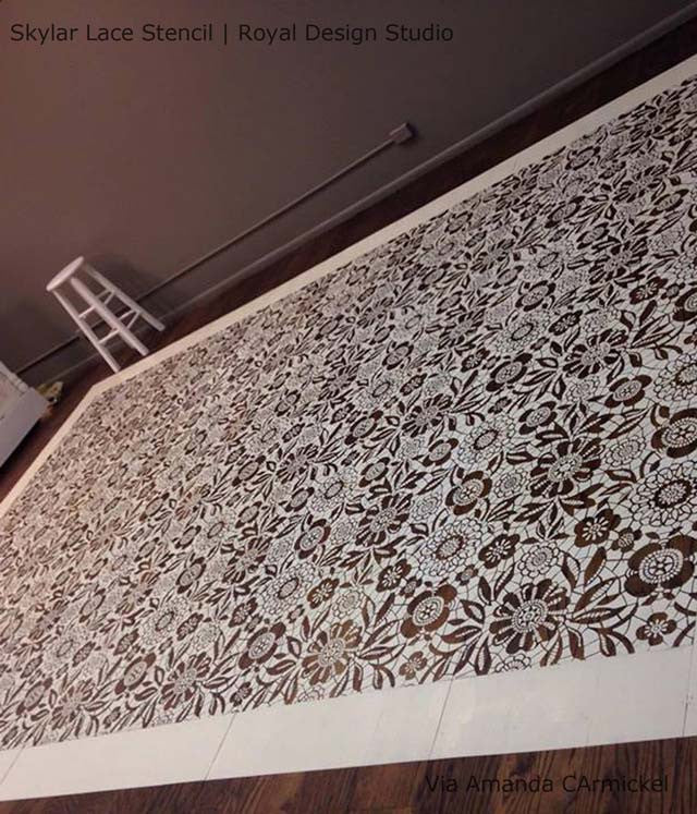 Skylar's Lace Floral Stencil - DIY Craft Stencils for Scrapbooking, Wall Art & Home Decor - Reusable Painting Template for Wood, Fabric & Canvas