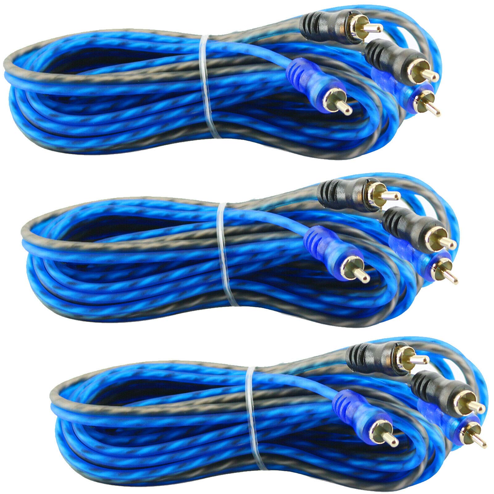 12 Pcs Audiobank LRC-17FT Premium 2 RCA to RCA Interconnect High-Fidelity HiFi Audio Cable - 17 Feet with Male Connectors - Compatible with Home Theater, Stereo Systems, Speakers, Amplifiers & Audio Devices - Perfect for Home Entertainment, DJ Setups & Professional Audio Installations