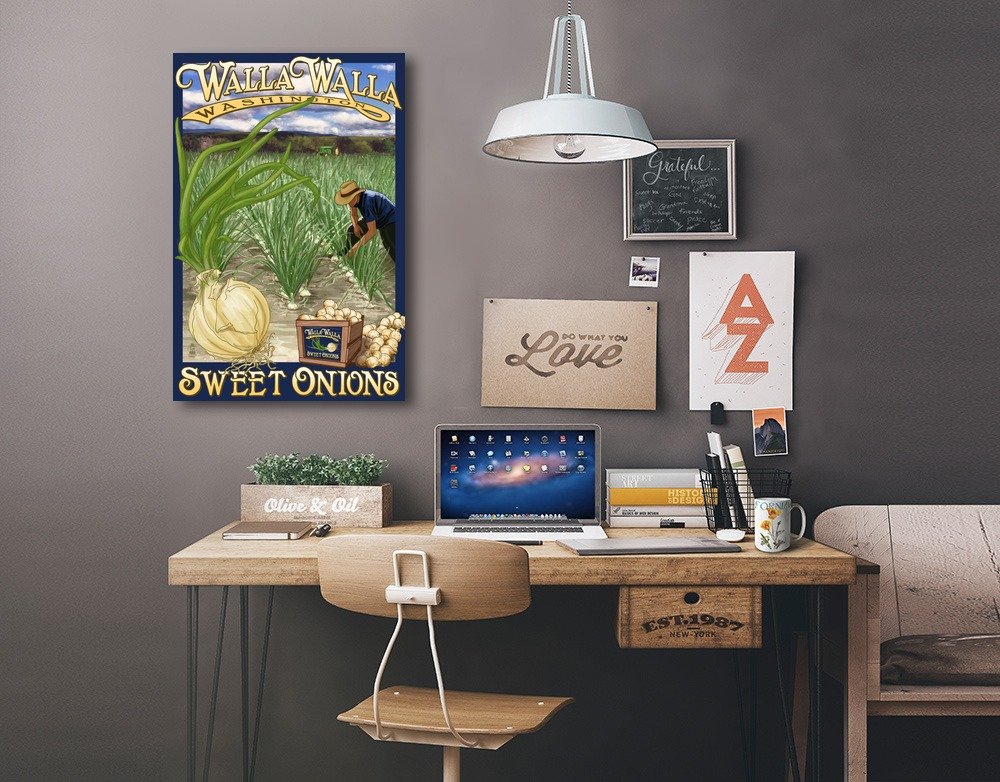 Walla Walla Sweet Onions Art Print - 16x24 Wrapped Canvas Wall Decor for Kitchen, Dining Room & Farmhouse Style Home