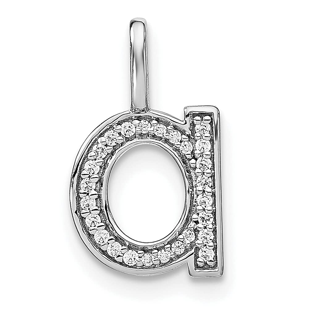14K White Gold Diamond Letter 