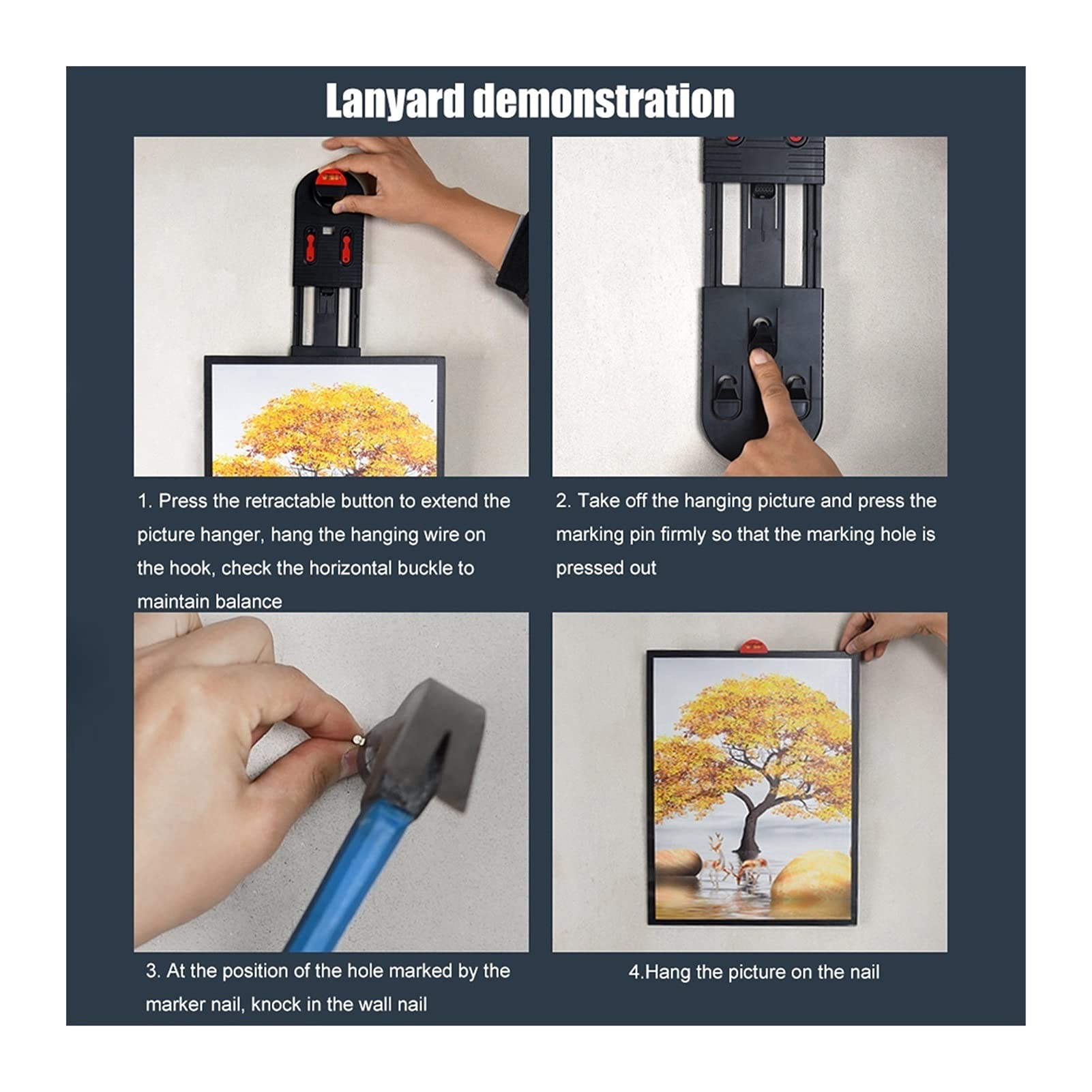 **Picture Hanging Tool Kit - Photo Frame Ruler, Spirit Level & Angle Gauge for Perfectly Aligned Wall Art | DIY Measuring Ruler for Home Decor & Gallery Displays**