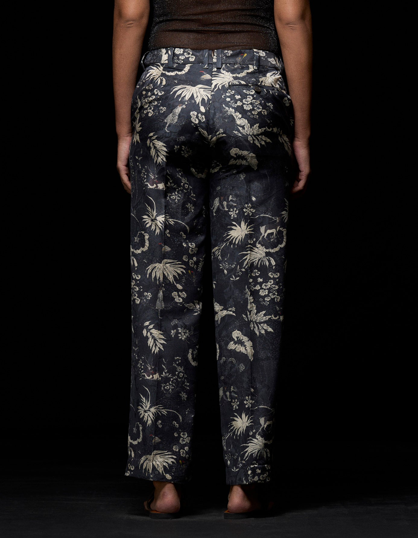 Premium Straight Fit Silk Damask Trousers for Men - Elegant Black Formal Pants for Office Wear & Evening Events