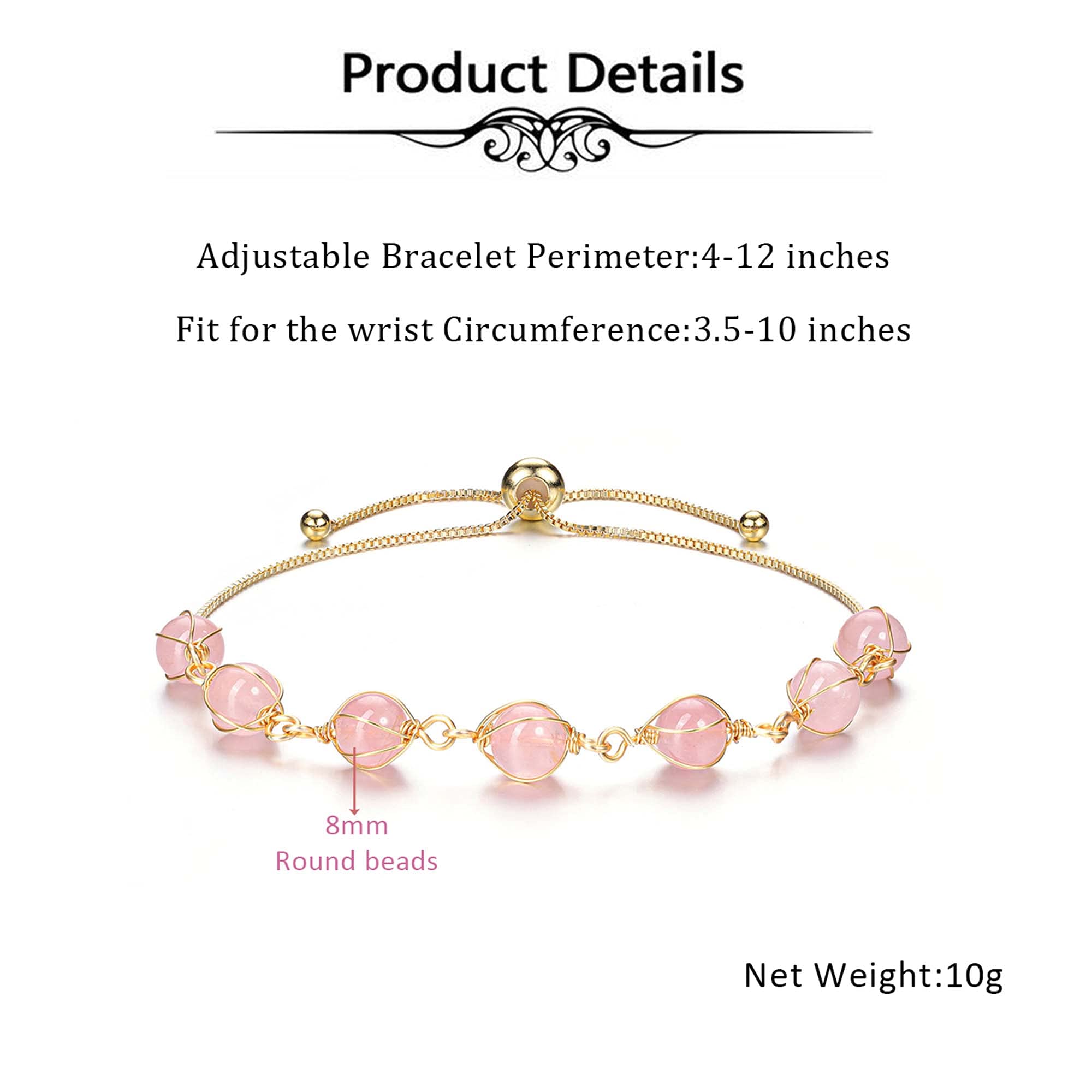 7 Chakra Healing Crystal Stone Bead Adjustable Ankle Bracelet for Women - 14K Gold Plated Spiritual Jewelry, Birthday Gift for Mom, Wife, Sister | Yoga, Meditation, Energy Balancing Accessory
