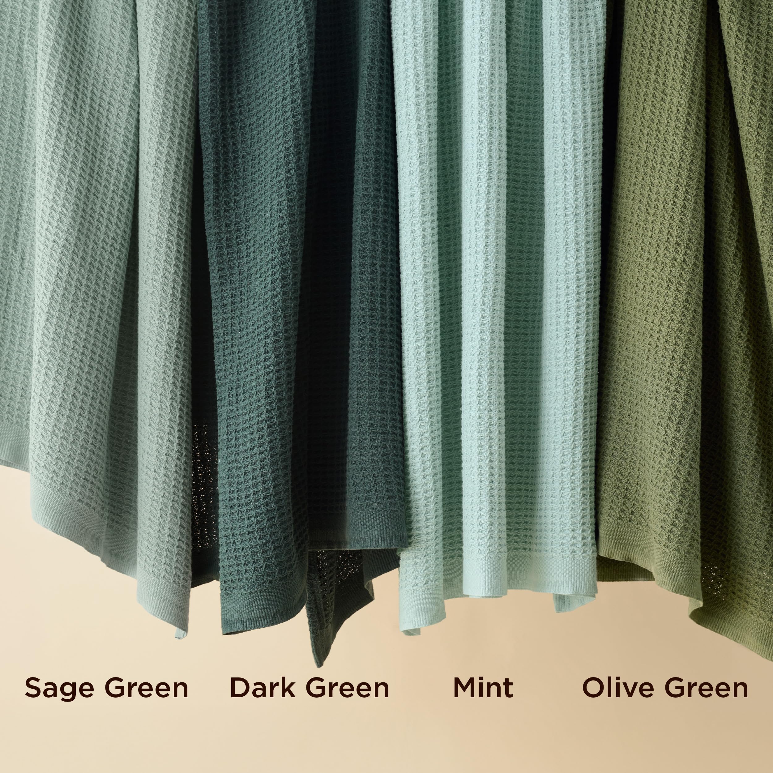 Bedsure 100% Cotton King Size Blanket - Ultra Soft & Breathable Waffle Weave Bedding for Summer & Spring, Mint Green, 104x90 Inches - Perfect for Cozy Nights, Guest Rooms & Air Conditioning Comfort
