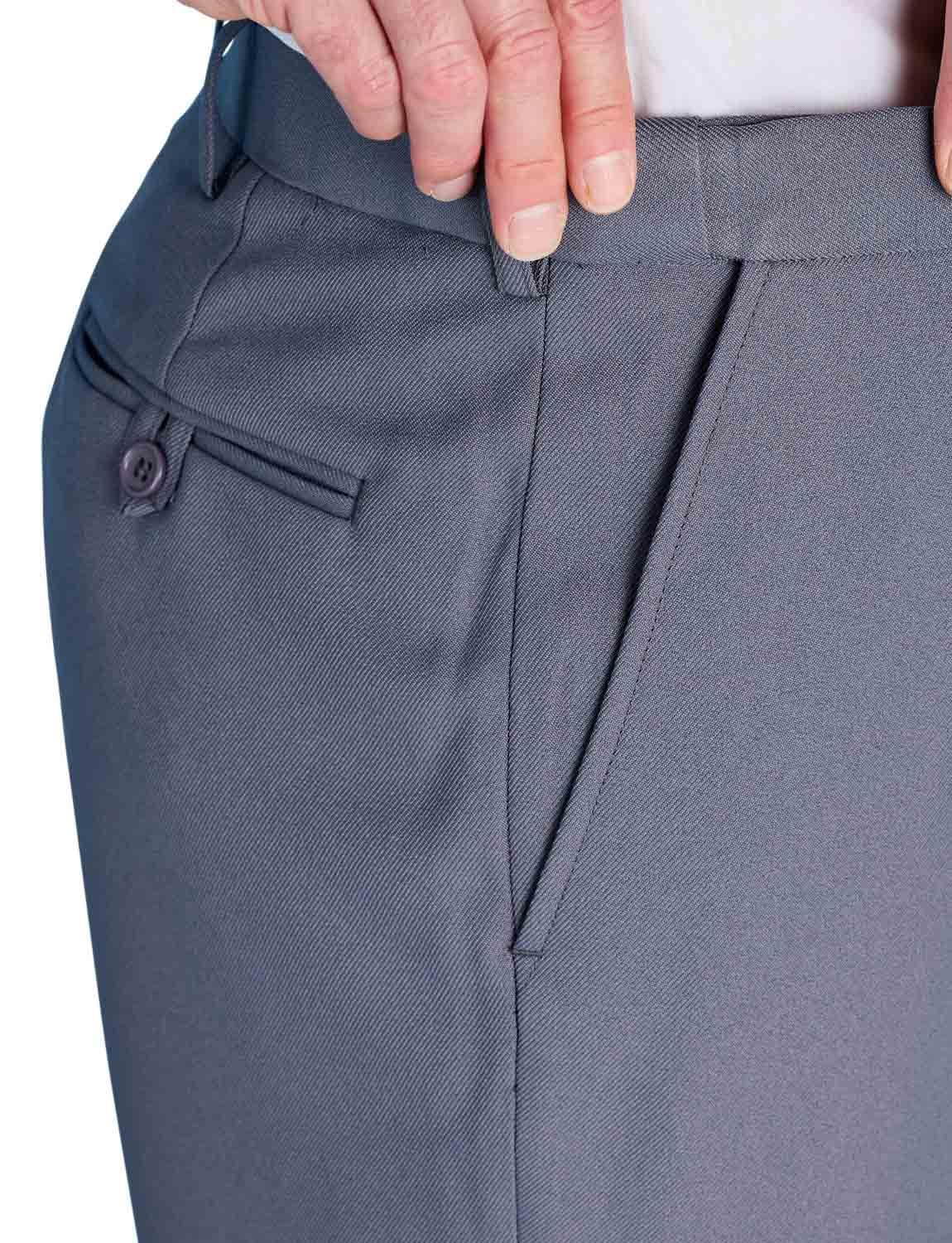 Chums Men's Stretch Waist Formal Work Pants - Comfortable Dress Slacks with Hidden Elastic Waistband for Office, Business Meetings & Professional Occasions