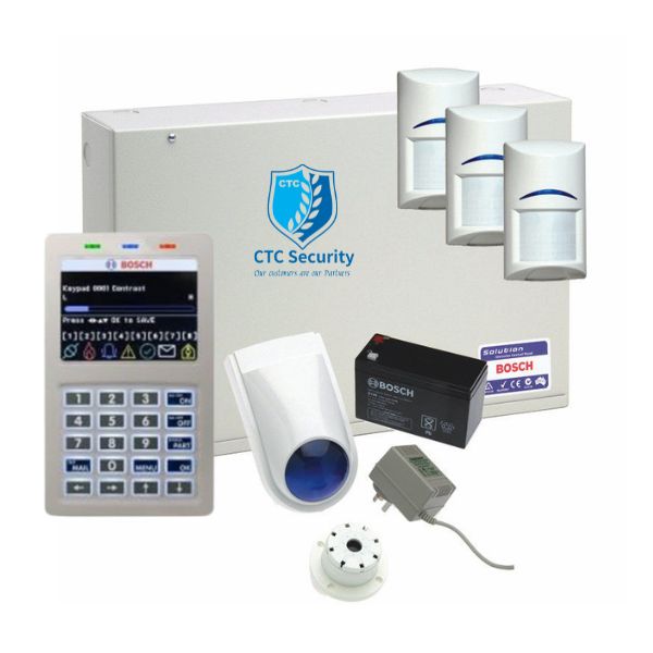 Bosch Solution 6000 Alarm System with 3 Gen 2 Quad Detectors - Home & Business Security Protection for Windows, Doors & Motion Detection