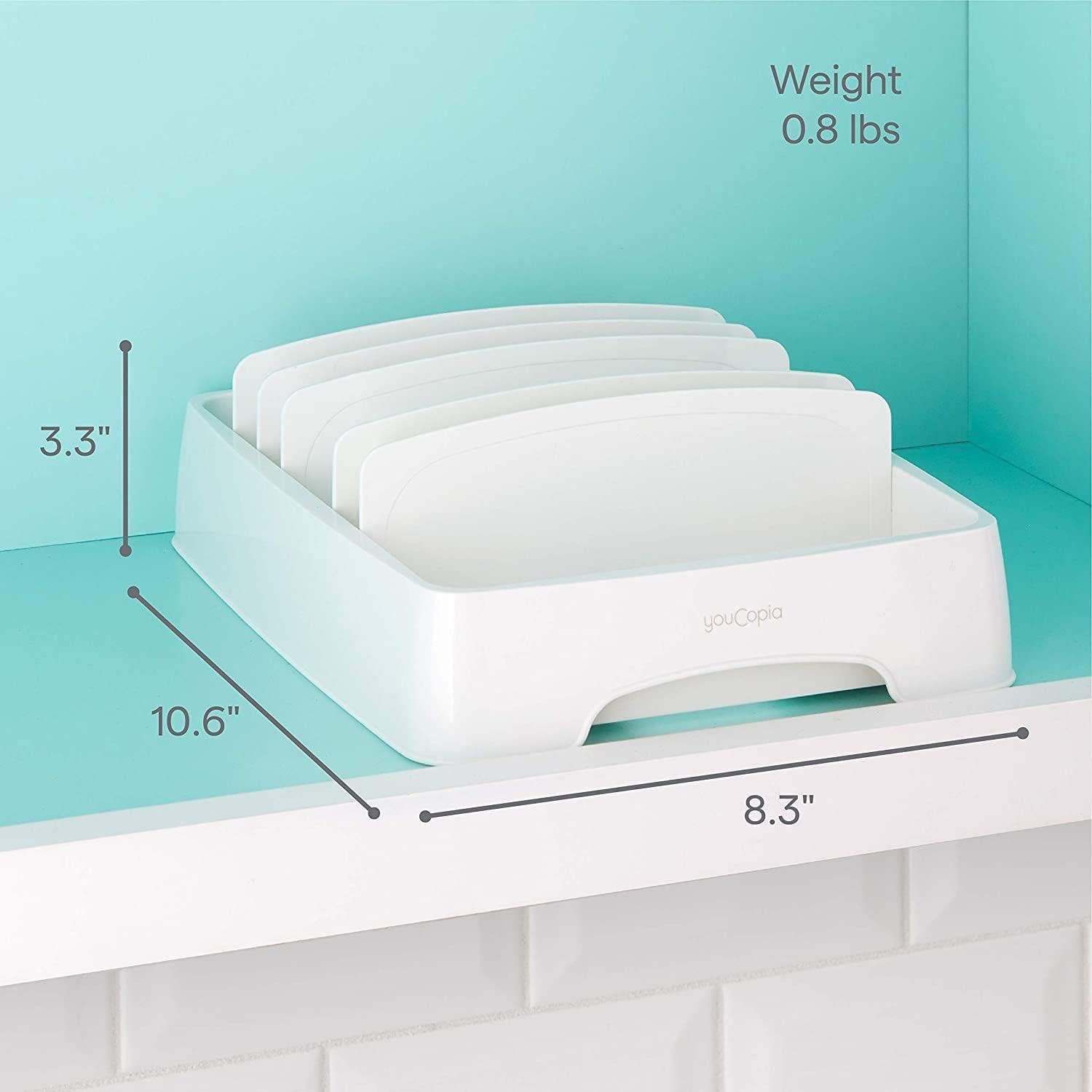 YouCopia StoraLid Adjustable Food Container Lid Organizer - 2 Pack Kitchen Cabinet Storage Solution for Plastic Container Lids - Perfect for Pantry, Fridge & Small Space Organization
