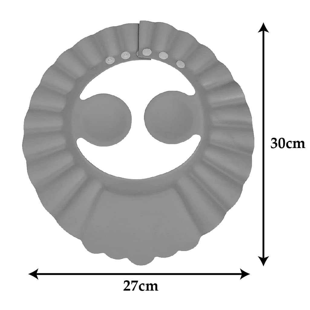 Kuber Industries Adjustable Rubber Shower Cap for Kids - Waterproof Hair Protection (Grey) 54KM4198 | Perfect for Bathing, Swimming & Hair Care