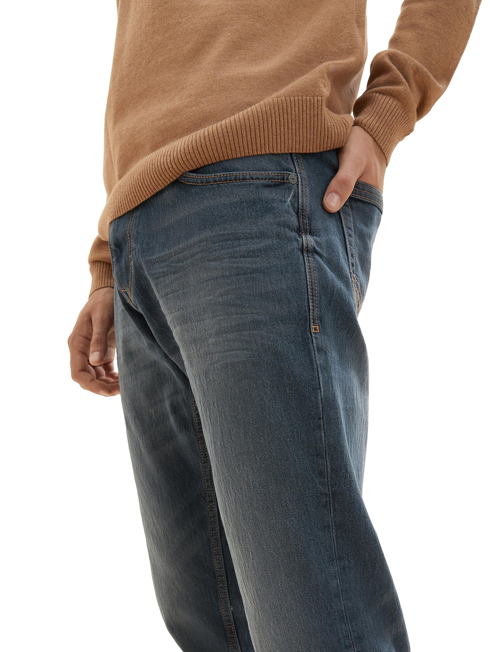 TOM TAILOR Men's Marvin Straight Fit Jeans - Classic Denim Pants for Casual Wear & Everyday Comfort