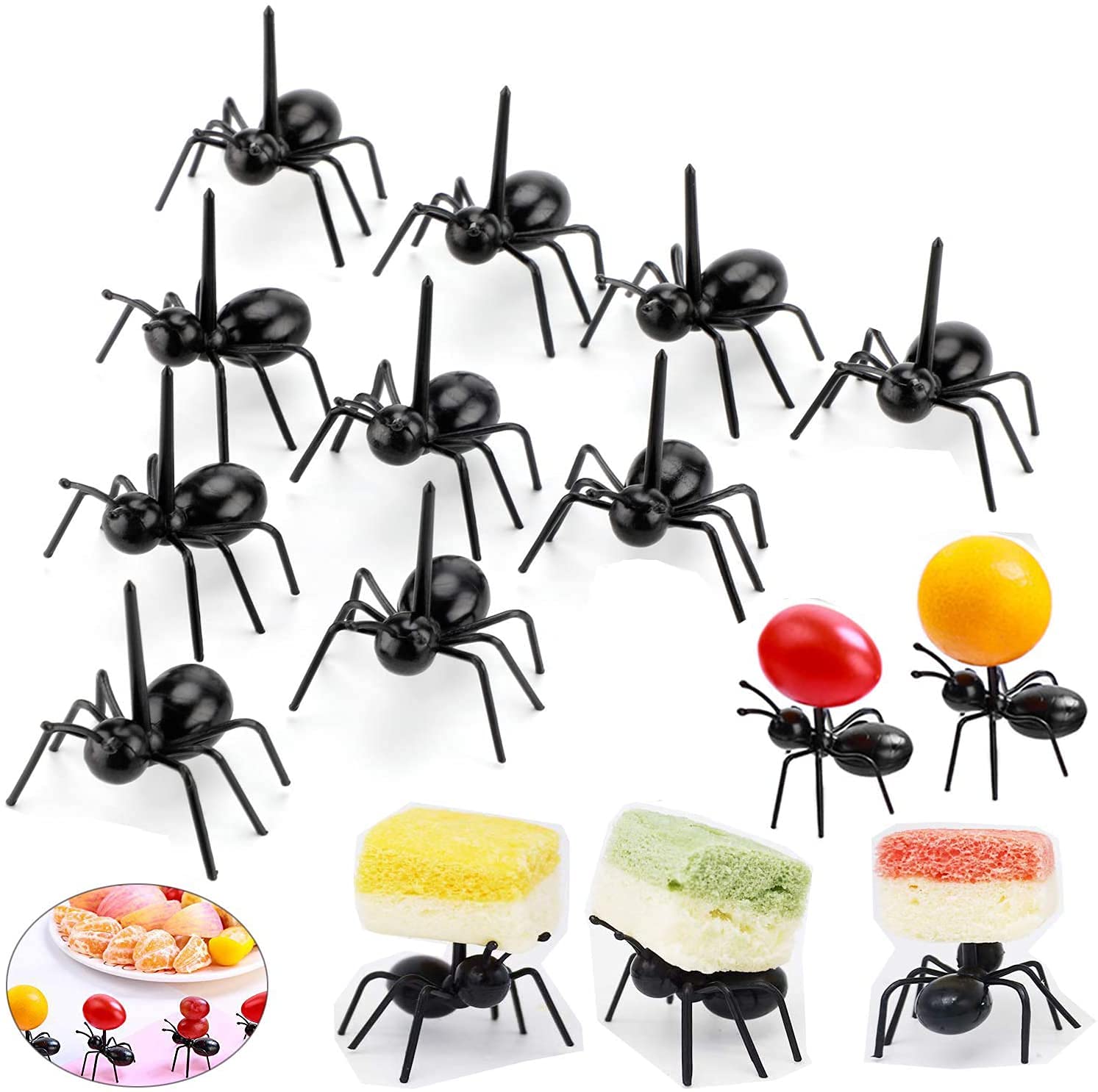 12 PCS Ant-Shaped Toothpicks - Decorative Food Forks for Fruits, Snacks, Cakes & Desserts | Fun Tableware for Home Parties, Dinner & Picnic Decorations | Perfect for Birthday, Baby Shower & Holiday Gatherings