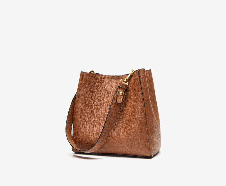 Stylish Versatile Leather Bucket Bag for Women - Fashionable Crossbody & Shoulder Bag - Perfect for Work, Travel & Everyday Use