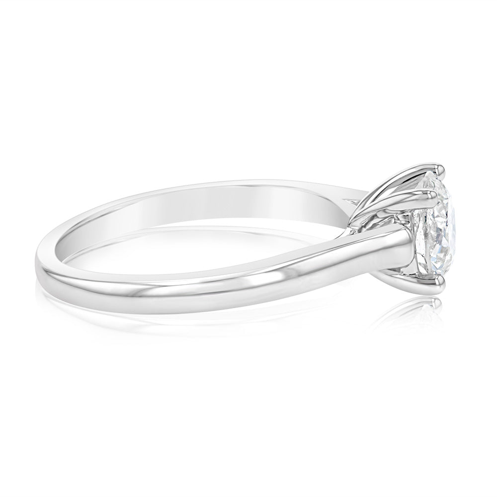 0.95 Carat Solitaire Diamond Engagement Ring in 18K White Gold - Perfect for Proposals, Weddings & Anniversary Gifts