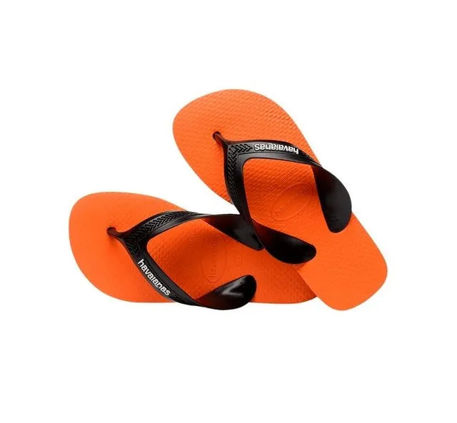Havaianas Kids Max Flip Flops for Boys & Girls - Comfortable & Durable Sandals in Grey & Orange - Perfect for Beach, Pool & Summer Outdoor Activities