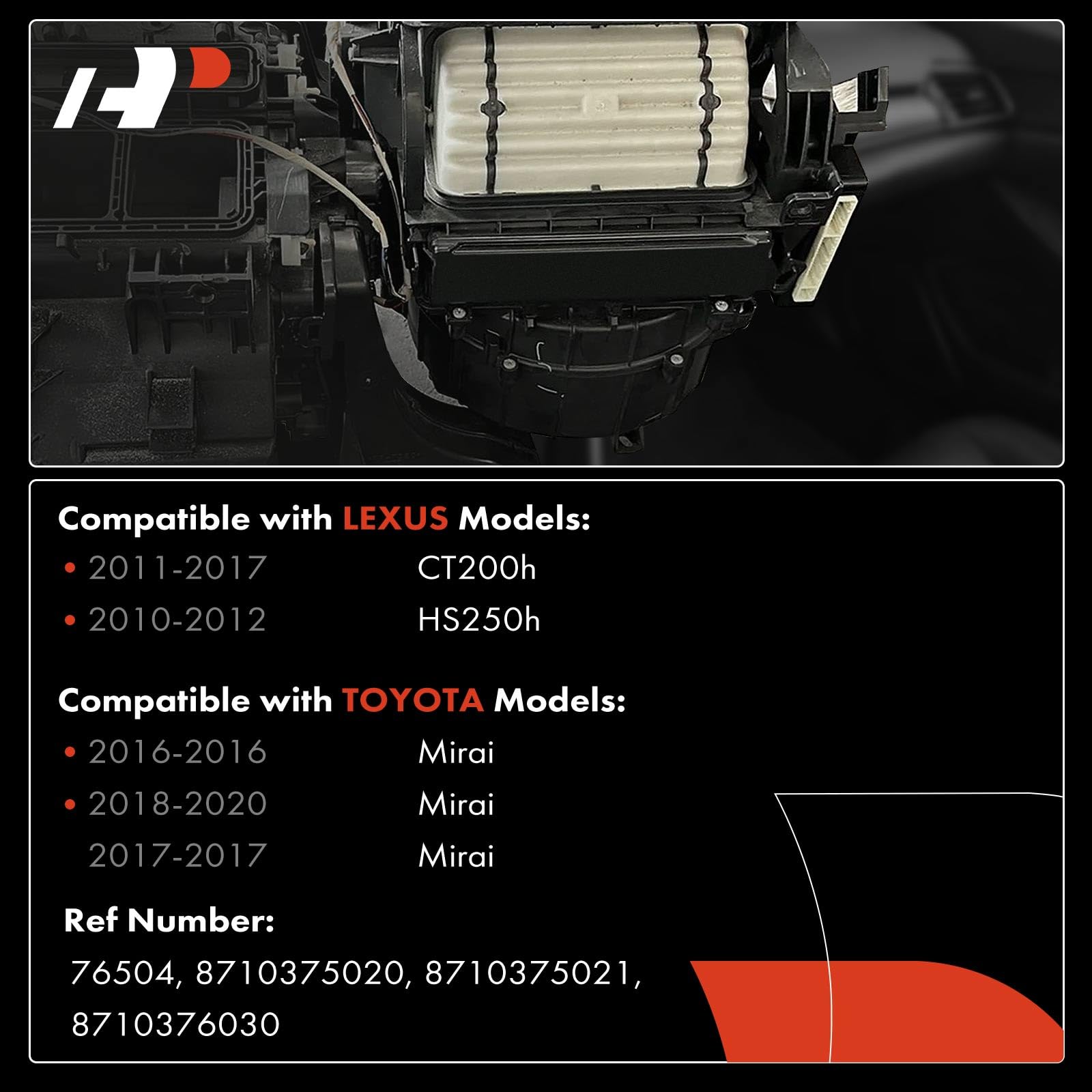 Premium HVAC Blower Heater Motor with Fan Cage - Compatible with Lexus HS250h 2010-2012, CT200h 2011-2017 & Toyota Mirai 2016-2020 - Perfect for Car Heating & Cooling System Repairs