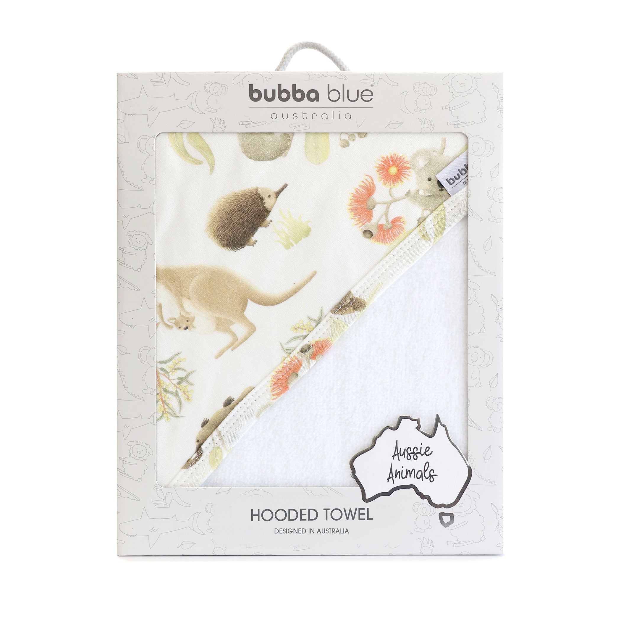 Aussie Animals Hooded Towel for Kids - Soft & Absorbent Baby Bath Towel with Kangaroo & Koala Design - Perfect for Bath Time, Swimming & Beach Outings