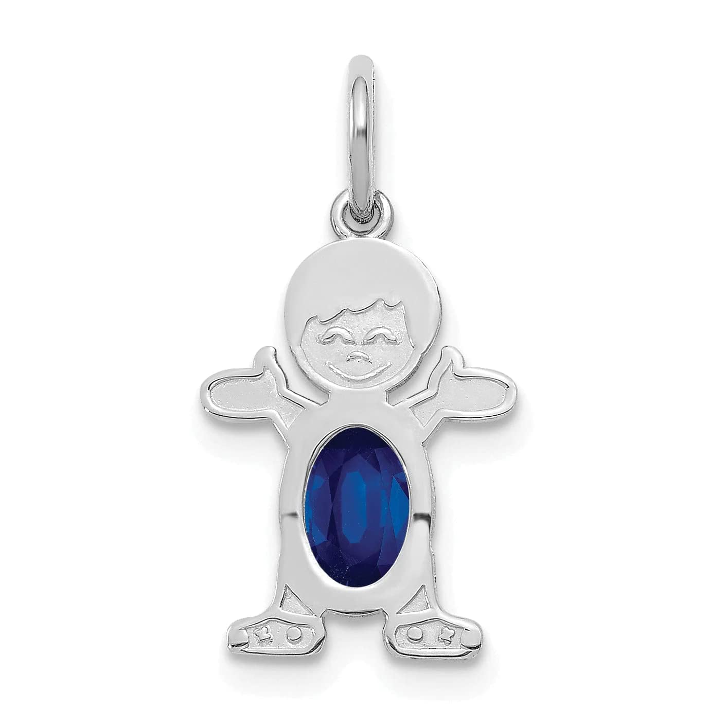 14K White Gold Oval Genuine Sapphire Pendant Necklace for Men - Perfect Gift for Birthday, Anniversary & Special Occasions