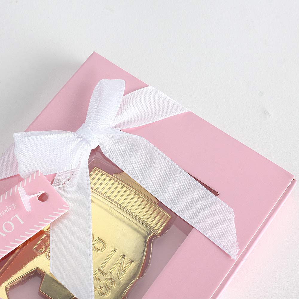 6-Piece White & Rose Gold Bottle Opener Set - Elegant Baby Shower & Wedding Favors, Cute Party Gifts for Guests - Perfect for Newborn Celebrations, Bridal Showers & Special Events