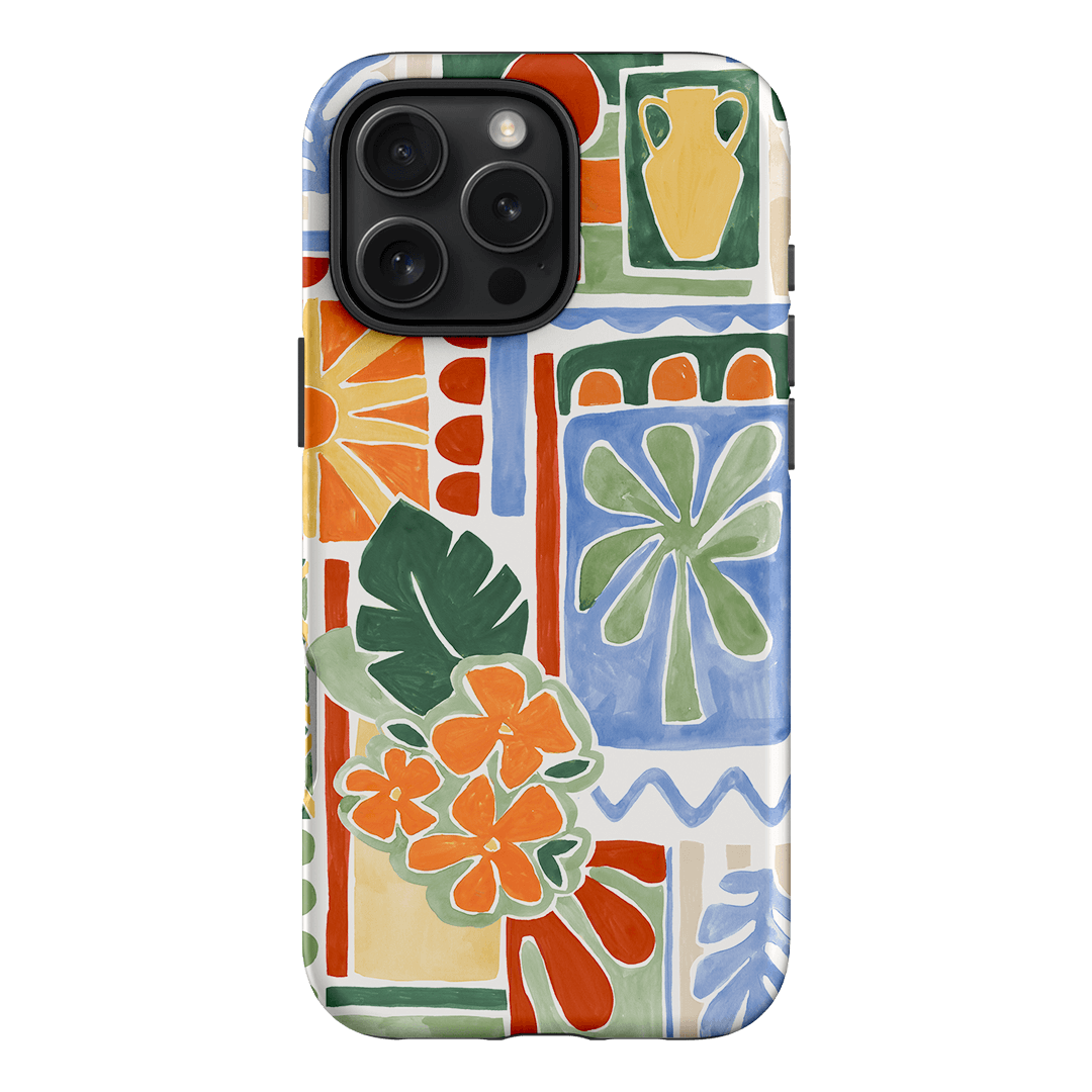 Tropicana Tile Pattern Phone Case for iPhone & Samsung - Trendy Geometric Design, Durable Protection for Everyday Use - Perfect for Work, Travel & Casual Outings