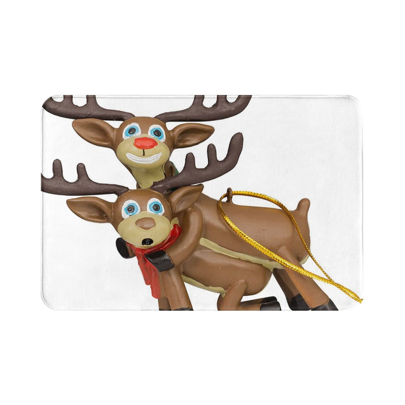 Funny Christmas Deer Doormat - Non-Slip Indoor/Outdoor Area Rug for Bathroom, Living Room & Bedroom - Holiday Home Decor Floor Mat for Front Door, Patio & Seasonal Decorations