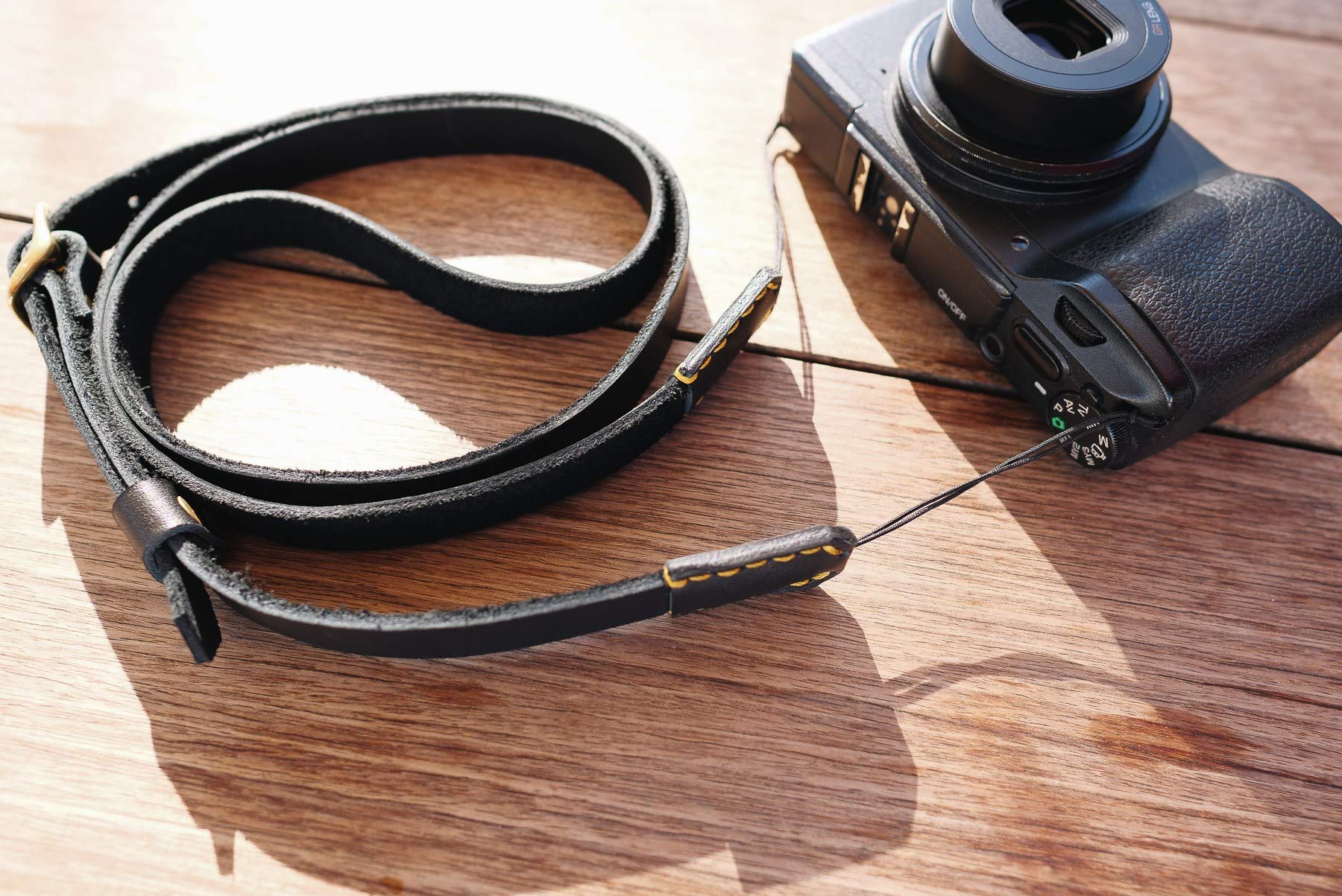 Premium Handmade Leather Camera Neck Strap - Compatible with Ricoh GR, Fujifilm & Small Mirrorless Cameras | Durable & Comfortable for Travel, Street Photography & Everyday Use