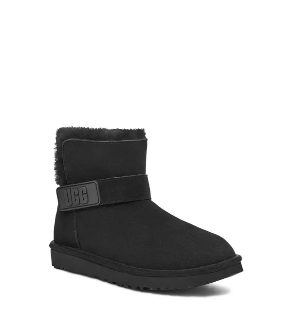 Ugg Mini Bailey Graphic Logo Strap Boots - Women's Waterproof Winter Snow Boots with Fleece Lining for Cold Weather & Outdoor Activities