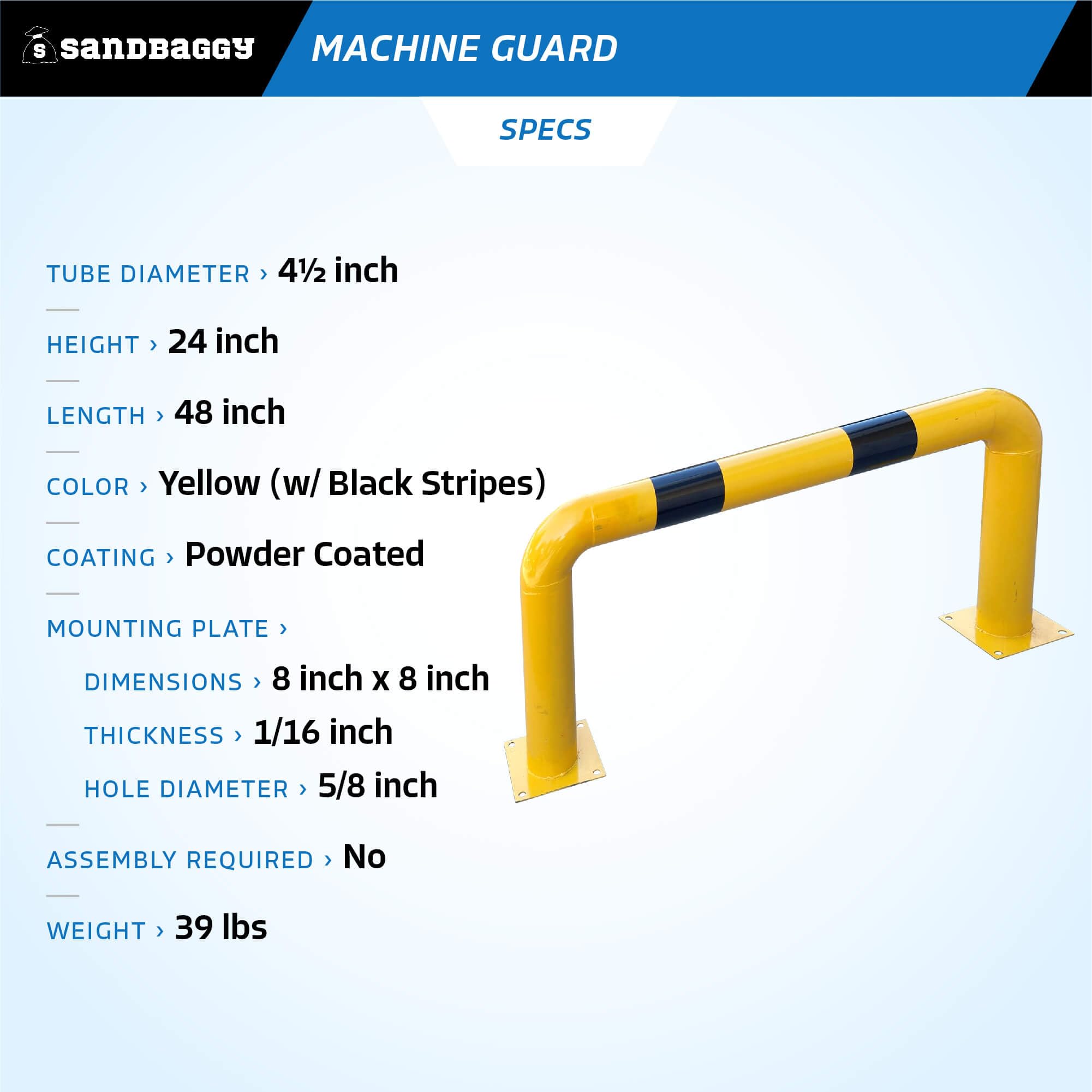 Sandbaggy High Profile Machine Safety Guard - 24