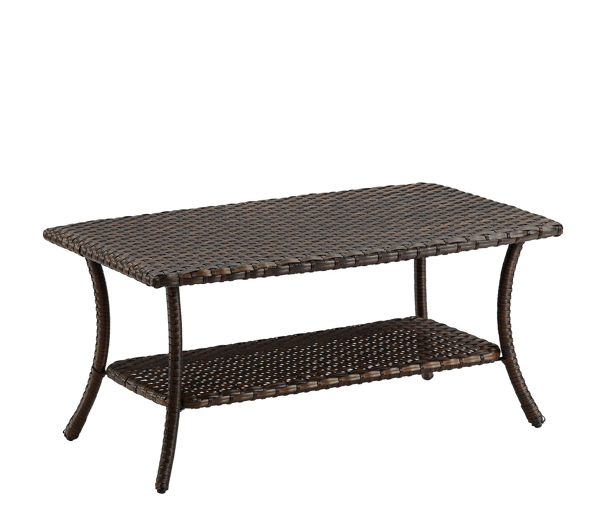 HUMMUH Wicker Patio Coffee Table - Rattan Outdoor Coffee Table with 2-Tier Storage Shelf, Natural Wicker Furniture for Garden, Porch, Backyard & Balcony | Perfect for Outdoor Entertaining & Relaxation