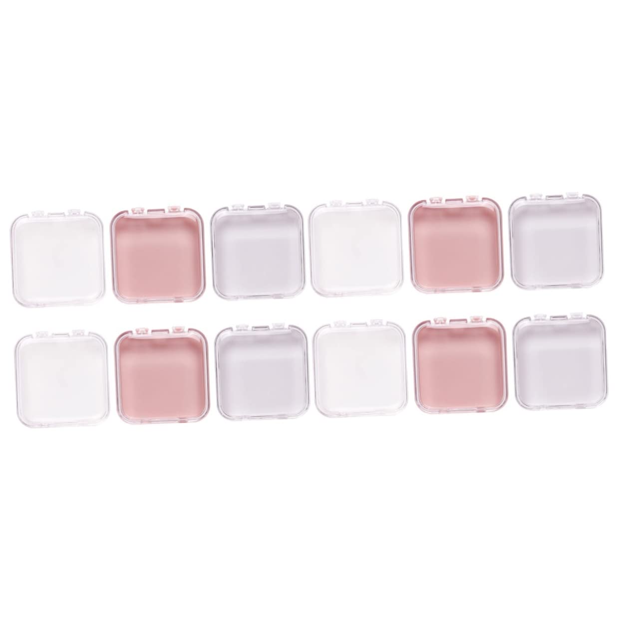 Beaupretty 12 Pack Clear ABS Plastic Lash & Nail Organizer Box - Eyelash Extension Storage, Press on Nail Jewelry Holder, Makeup Accessories Case for Salon, Travel & Home Organization
