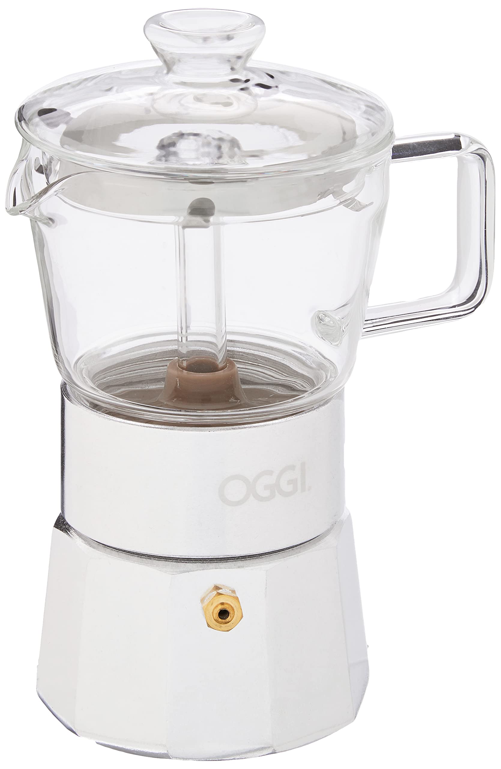 Oggi Stovetop Espresso Maker - 4 Cup (4oz) Borosilicate Glass Moka Pot, Italian Coffee Maker for Home & Office | Perfect for Espresso, Latte & Cappuccino | Stovetop & Camping Coffee Brewing