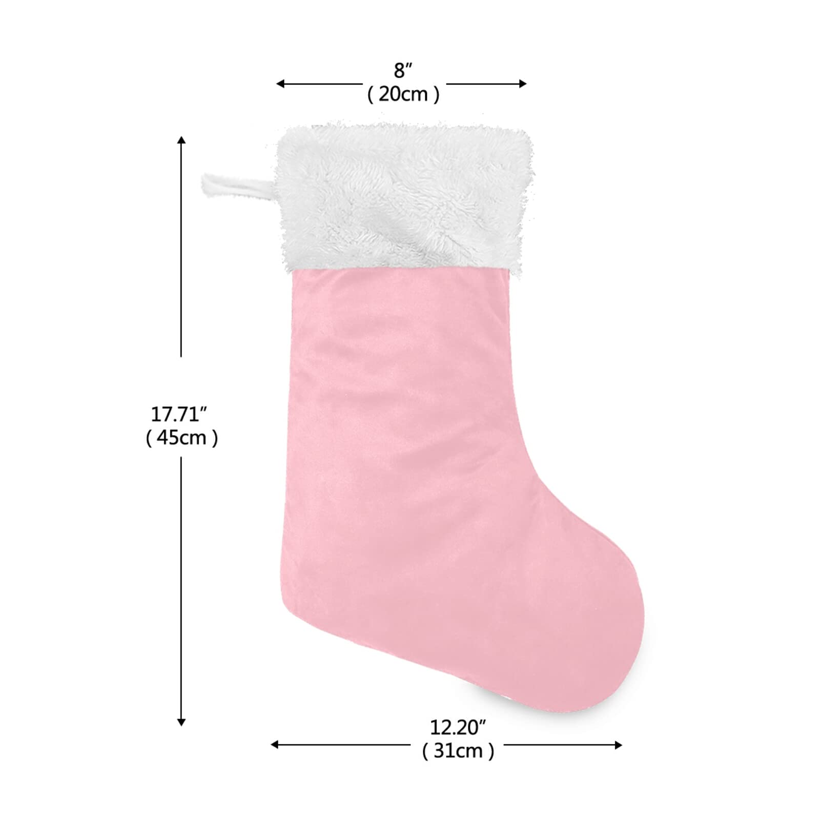 1 Pack Christmas Stocking - Plain Cherry Blossom Pink Xmas Stockings for Fireplace Decorations (17.7 Inch) - Perfect for Holiday Home Decor, Gift Giving & Festive Mantel Display