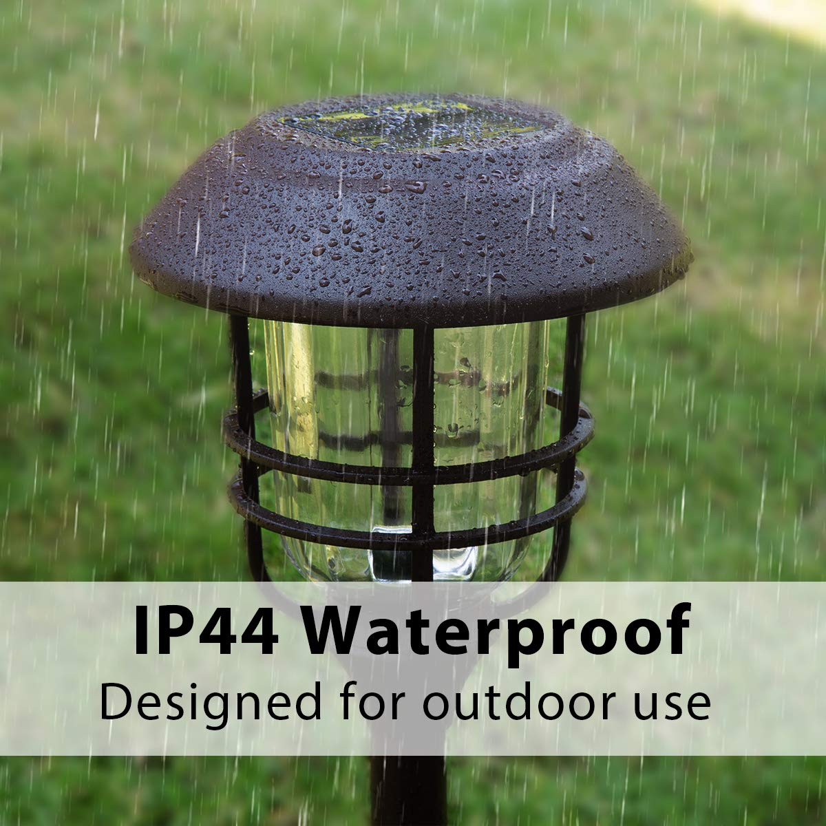 SOLPEX 4 Pack Solar Outdoor Lights - Waterproof Glass & Metal Pathway Lights with High Lumen LED for Garden, Lawn, Patio, Yard, Landscape Lighting | Perfect for Walkways, Driveways, Flower Beds & Backyard Decor