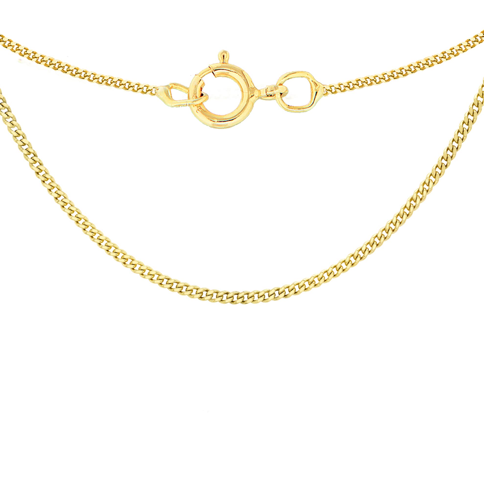 Carissima 9K Gold Women's 1.4mm Diamond Cut Curb Chain Necklace - Elegant Layering Piece for Everyday Wear & Special Occasions