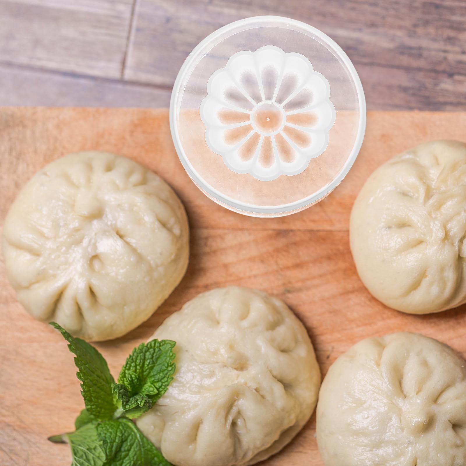 2-Piece Plastic Steamed Bun Maker Set - 3.73 Inch (9.5cm) Round Baozi Mold for Homemade Chinese Buns, Dumplings & Pastries - Durable Kitchen Baking Tool (Transparent) - Perfect for Asian Cooking, Meal Prep & Party Snacks