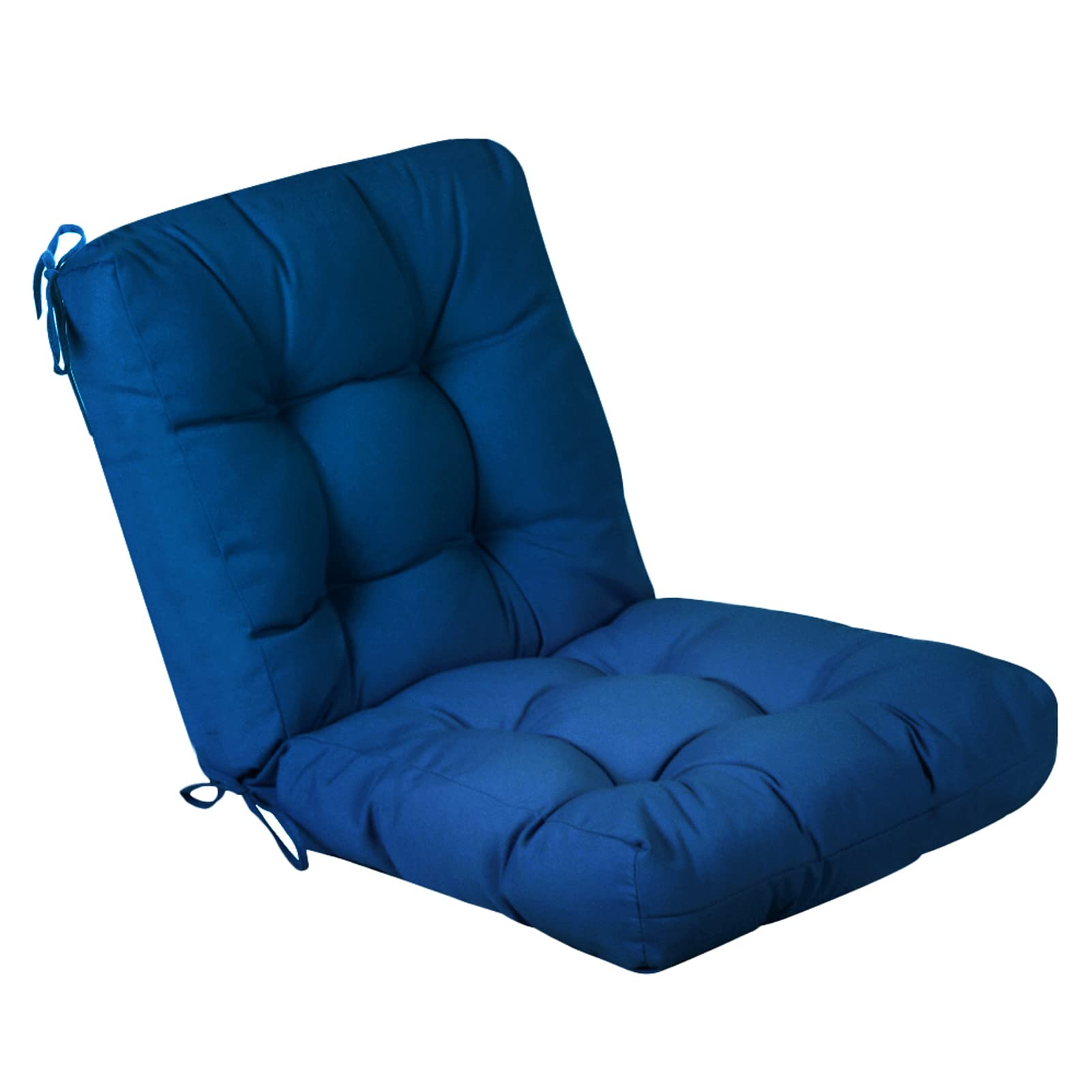QILLOWAY Outdoor Seat & Back Chair Cushion - Tufted Pillow for Patio Furniture, Spring Summer Seasonal Replacement (Royal Blue) - Perfect for Garden, Deck, Poolside & Outdoor Lounging