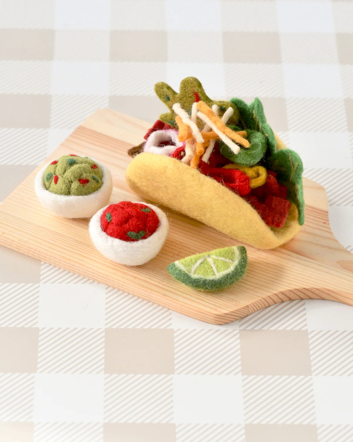 Taco Felt Play Food Set - 12 Piece DIY Felt Tacos for Kids Pretend Play - Perfect for Preschool Learning, Taco Party Decor & Imaginative Playtime