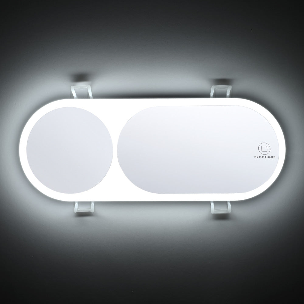 TheLAShop Clip-On Vanity Mirror with LED Light & 3X Magnification - Perfect for Cars, Makeup, and Travel | Sun Visor Mirror with Light for Women & Men