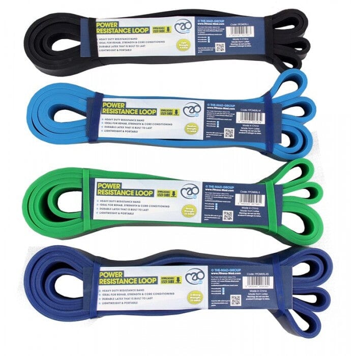 Fitness Mad Power Loop Resistance Band Set - Heavy Duty Exercise Bands for Strength Training, Yoga, Pilates & Home Workouts - Perfect for Gym, Physical Therapy & Full Body Toning