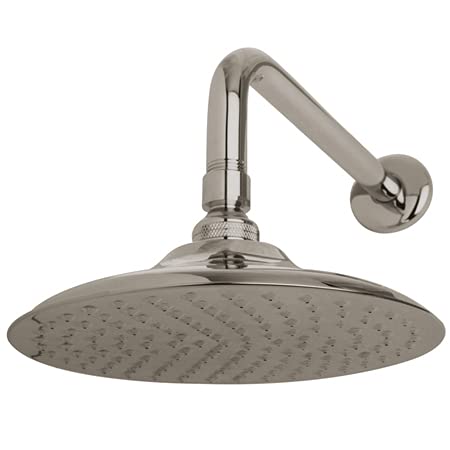 Victorian 8 Inch Shower Head with 12 Inch Shower Arm in Satin Nickel Finish - Luxury Bathroom Upgrade for Spa-Like Experience