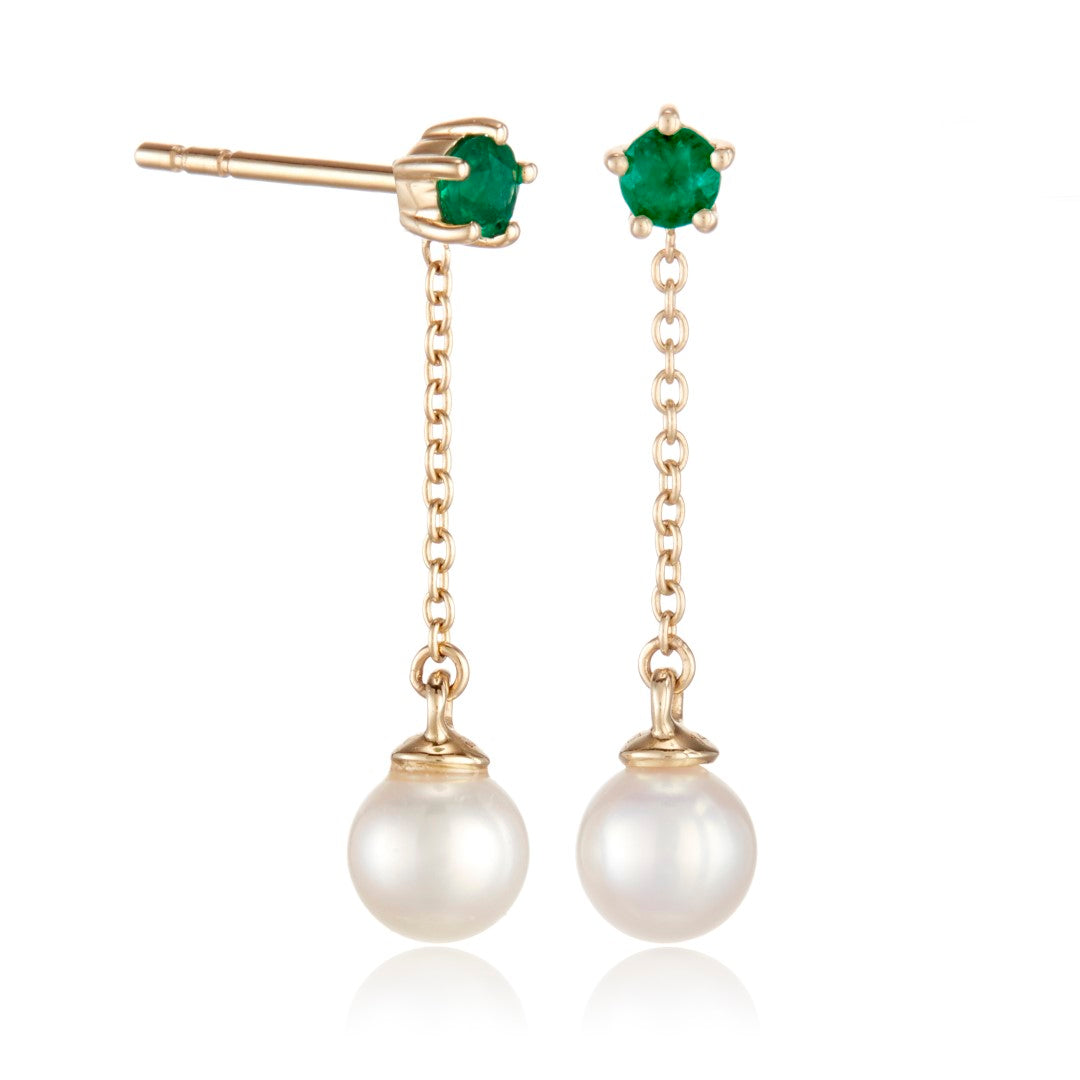 Exquisite Niagara Pearl & Emerald Earrings - Elegant Dangle Drop Jewelry for Women, Perfect for Weddings, Parties & Special Occasions
