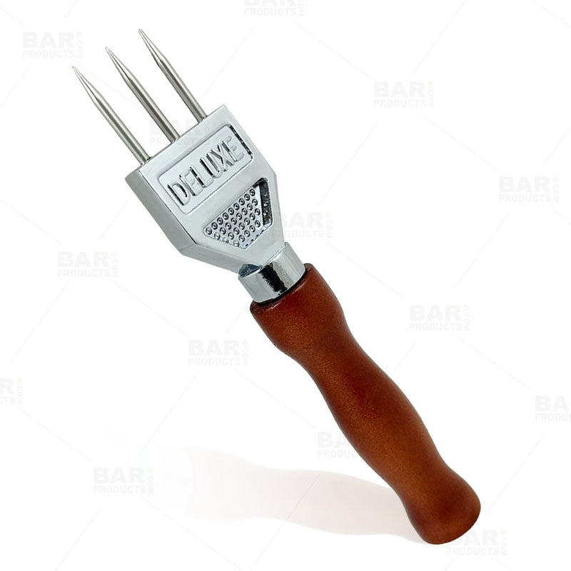 BarConic® 3-Prong Deluxe Ice Pick - Heavy Duty Stainless Steel Ice Chipper for Cocktails, Bartending & Kitchen Use - Perfect for Breaking Ice Cubes, Crushing Ice & Mixing Drinks