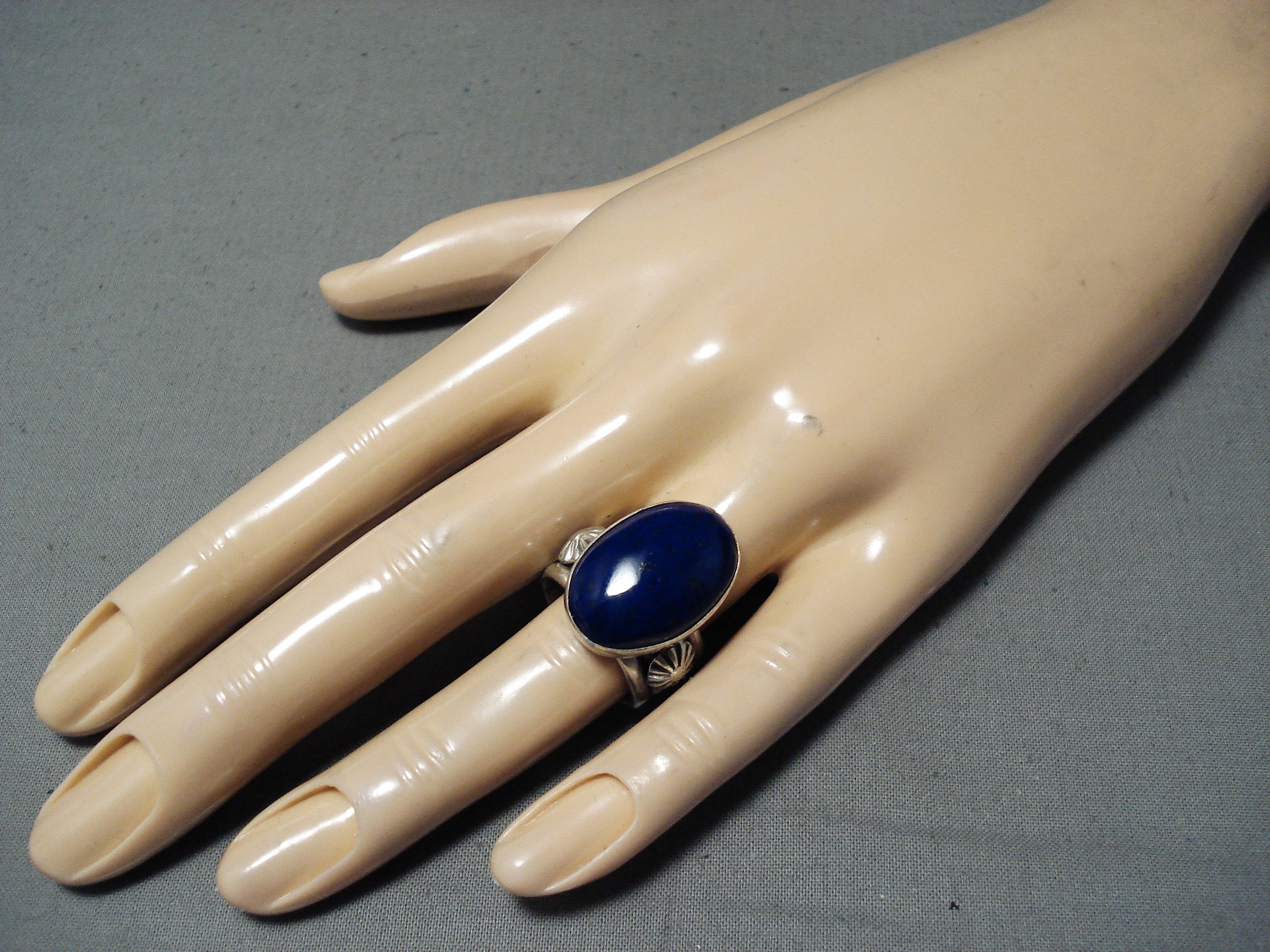 Authentic Native American Navajo Sterling Silver Ring with Lapis Lazuli - Handcrafted Jewelry for Women, Gift for Her, Boho & Southwest Style Accessories